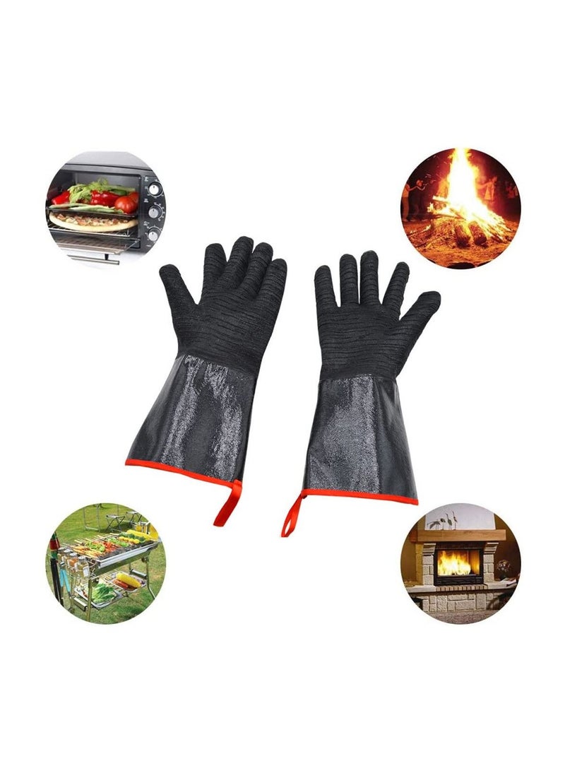 Heat Resistant Gloves Long Sleeve Grill Waterproof Oil Splash Proof Steam Barbecue Flame Retardant High Temperature Resistant Acid Base Corrosion Gloves - Image 1