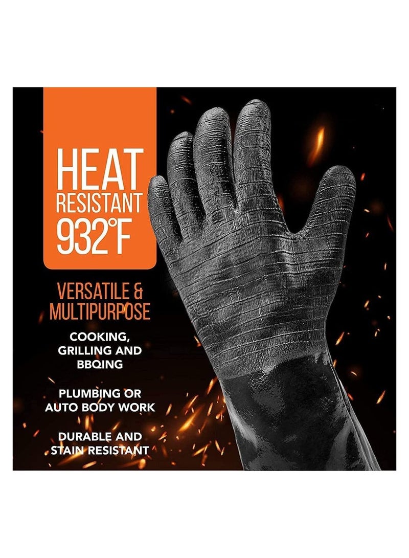 Heat Resistant Gloves Long Sleeve Grill Waterproof Oil Splash Proof Steam Barbecue Flame Retardant High Temperature Resistant Acid Base Corrosion Gloves - Image 5