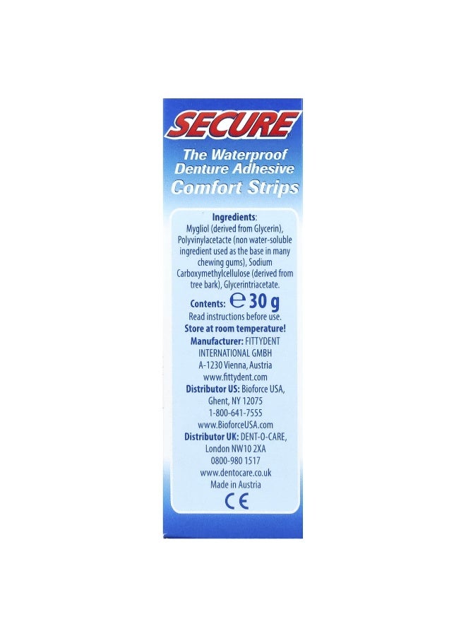Secure Denture Secure Denture, The Waterproof Denture Adhesive Comfort Strips, 15 Strips  - Image 2