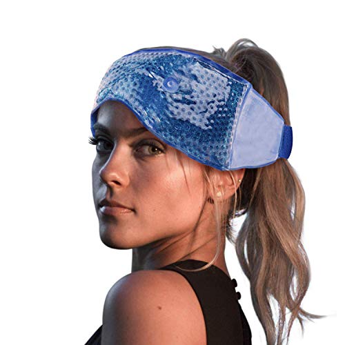 FOMI Hot Cold Jaw and Forehead Ice Pack by FOMI Care | Flexible Gel Bead Wrap for TMJ, Wisdom Teeth, Oral and Facial Surgery, Dental Implants, Migraine, Headache, Chin and Tooth Pain | Adjustable (Blue) - Image 2