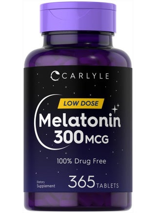 Melatonin 300 mcg | 365 Tablets | Low Dose | Vegetarian, Non-GMO, Gluten Free - pzsku/Z3B343412A1249D9D4A9DZ/45/_/1736312423/5f7176f8-14b5-4ddb-a6ca-d87c16f3f694