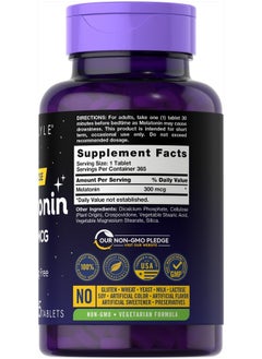 CARLYLE Melatonin 300 mcg | 365 Tablets | Low Dose | Vegetarian, Non-GMO, Gluten Free  - Image 2
