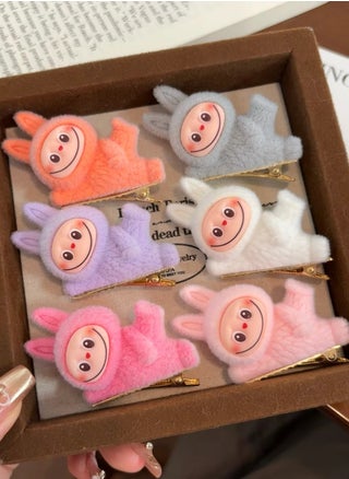 Labubu cute plush hairpin, cute girly side bangs clip, a set of 6 colors - pzsku/Z3B34345F23F607BF8F33Z/45/1749711122/b3d4af0a-4de0-4275-9257-29eb8a250092