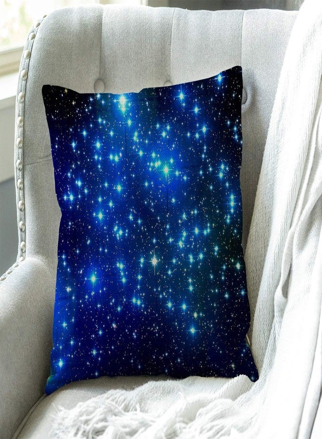 Swono Galaxy Blue Stars Burlap Throw Pillow Case Cushion Cover Couch Sofa Decorative Square 18x18 inches - Image 3
