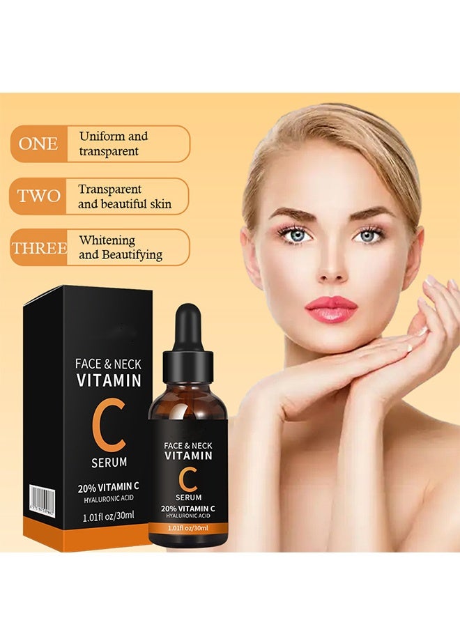 QANZIRE Vitamin C hyaluronic acid Serum ,Anti-Aging Serum ,Help Fade Sun Spots - Face & Neck and Eye Care Organic Anti-Aging Serum (30ml) - Image 4