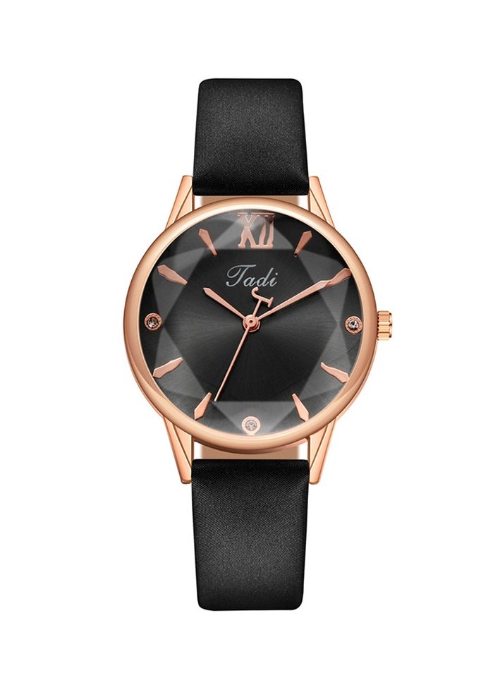 Generic Fashion Roman Pattern Diamond Women's Watch Quartz Belt Women's Watch Black  - Image 1