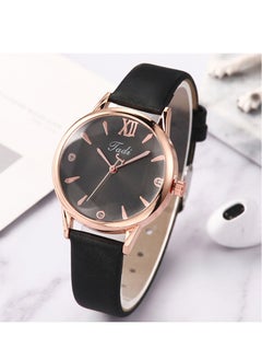 Generic Fashion Roman Pattern Diamond Women's Watch Quartz Belt Women's Watch Black  - Image 2