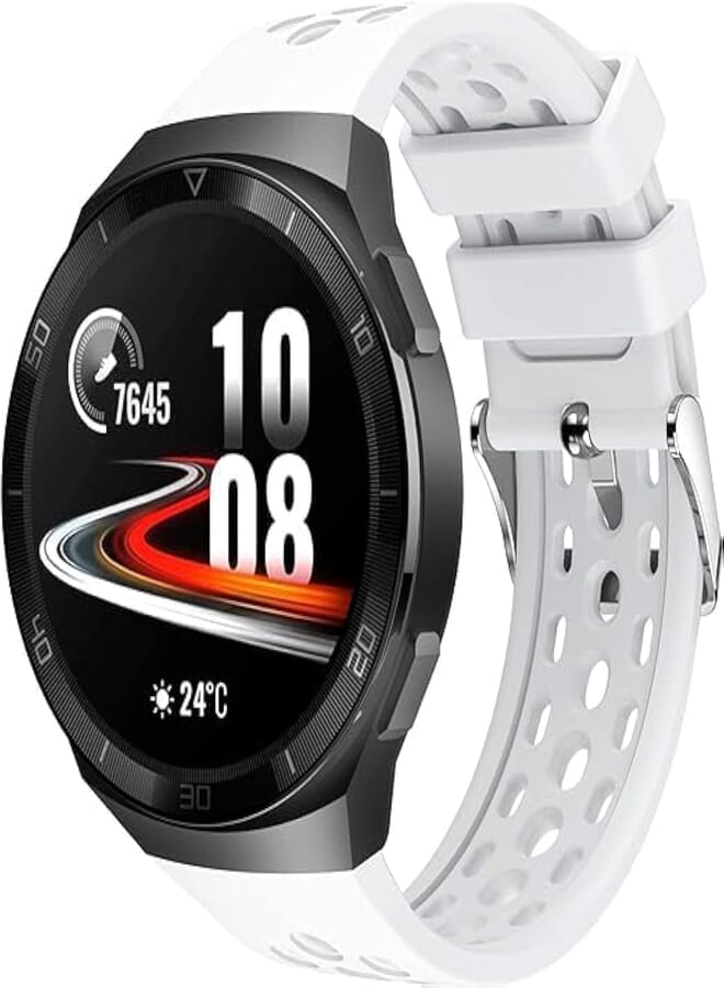 Next Next store Replacement Band Compatible with Huawei Watch GT2E 22mm, Adjustable Soft Silicone Sport Wristbands for Women Men (White)