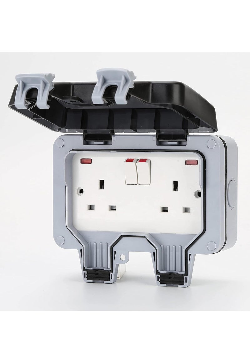 Next Life - Waterproof Outdoor Socket rainproof Wall Electrical Outlet IP66 Switched Socket Cover 13A Outdoor Wall Weatherproof Plug Socket Box - Image 1