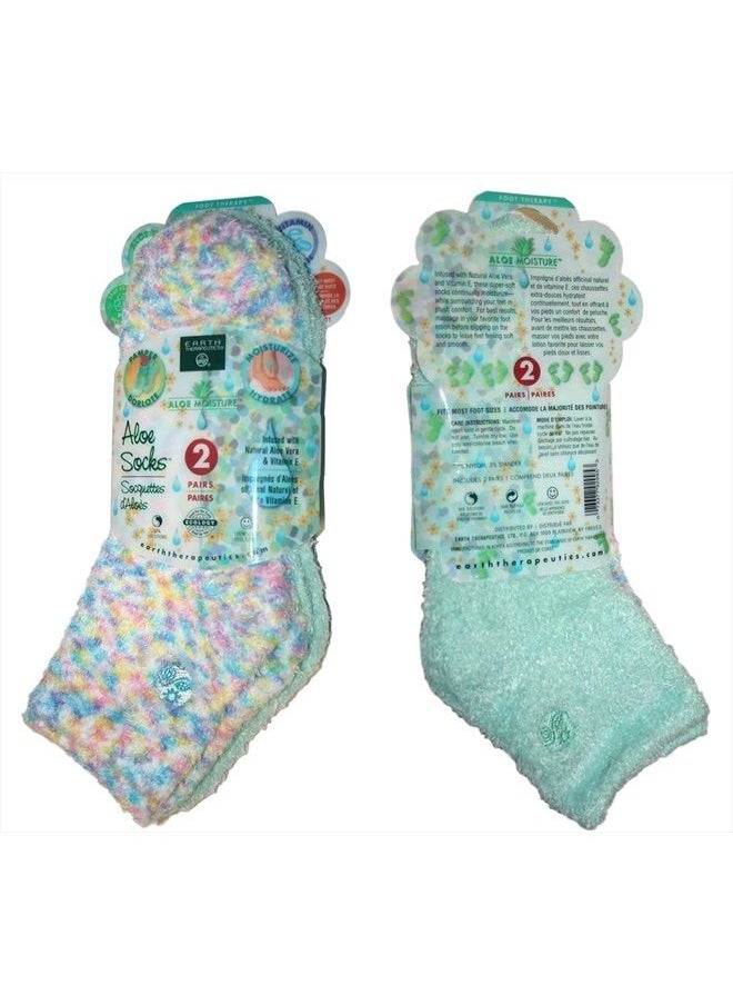 Earth Therapeutics - Aloe Vera Socks – Infused with natural aloe vera & Vitamin E – Helps Dry Feet, Cracked Heels, Calluses, Rough Skin, Dead Skin - Use with your Favorite Lotions for Spa Pedicure - Con - Image 1