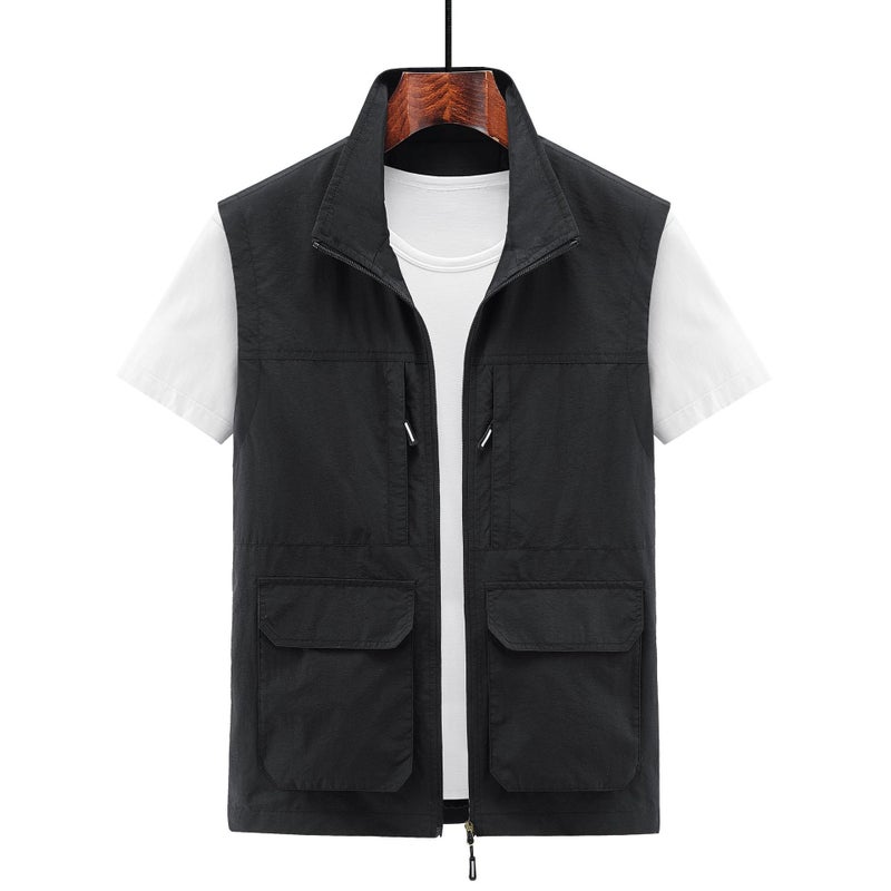 2024 Summer Outdoor Tooling Multifunctional Photography Vest Fishing Multi-flap Pocket Pants Casual Waistoutwear Mens Spring Summer Coat Black 1868 friday