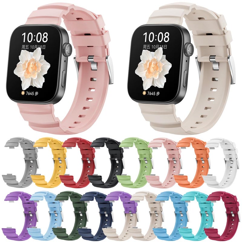 إيروريكس سوار ساعة هواوي واتش فيت 4 برو / فيت 4 / فيت 3 من السيليكون بمشبك فضي (أخضر غامق) - Image 3