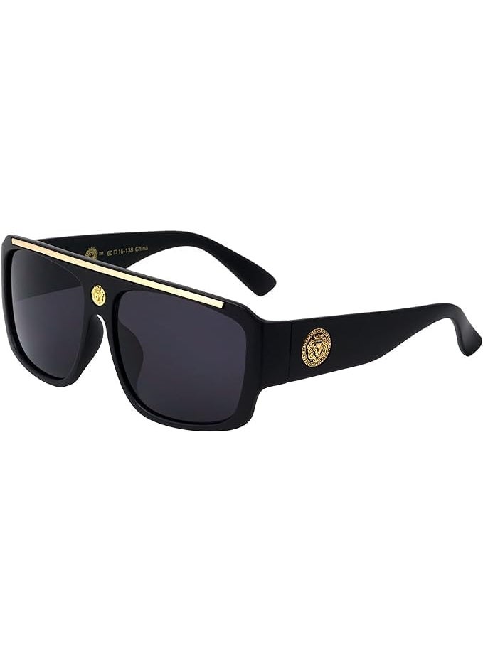 KLEO Flat Top Hip Hop Rapper Retro Aviator Sunglasses  - Image 2
