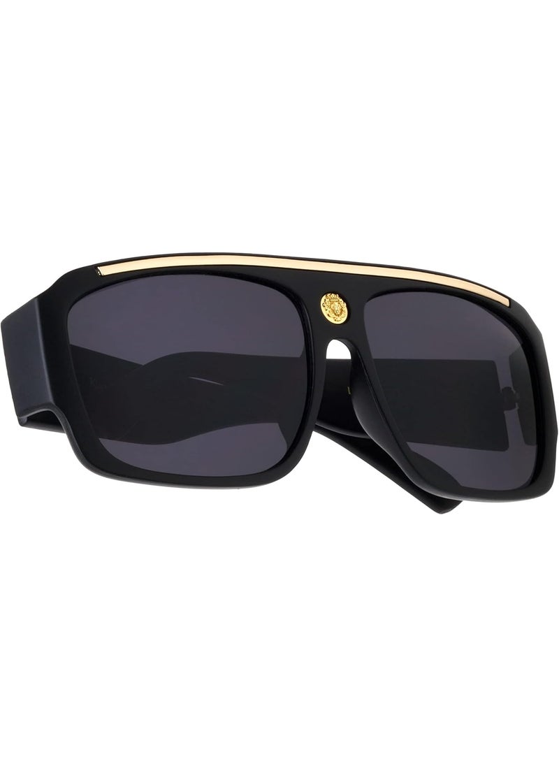 KLEO Flat Top Hip Hop Rapper Retro Aviator Sunglasses  - Image 3