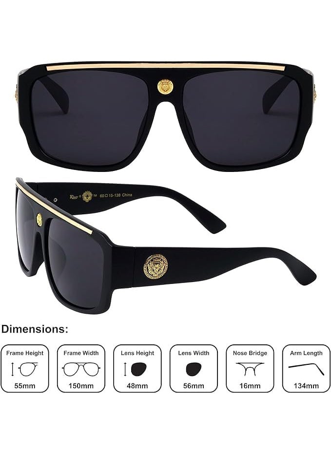 KLEO Flat Top Hip Hop Rapper Retro Aviator Sunglasses  - Image 5