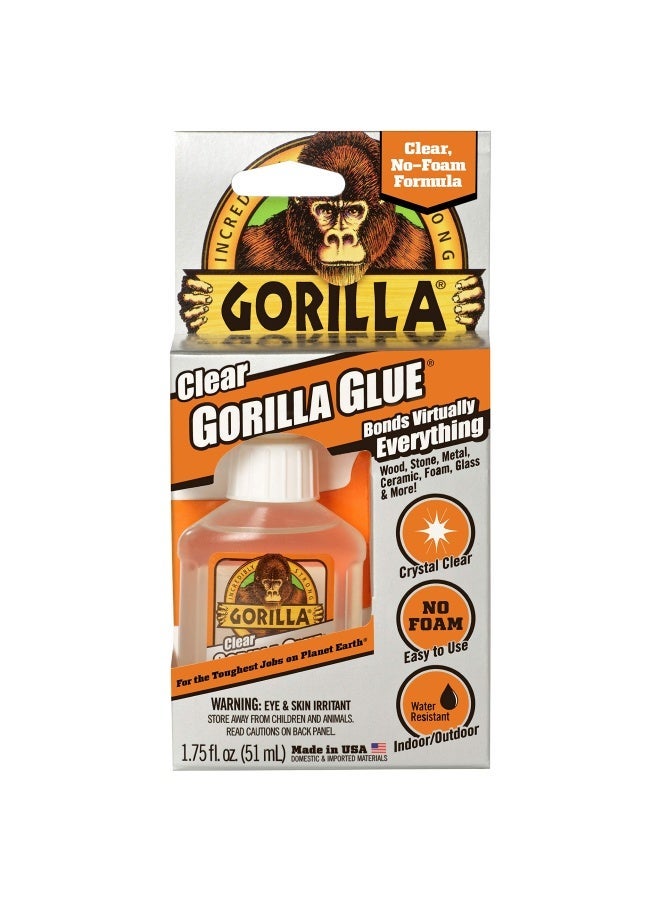 Gorilla Clear Glue, 1.75 Ounce Bottle (Pack of 1) - Crystal Clear, All Purpose, and Water Resistant - Image 1