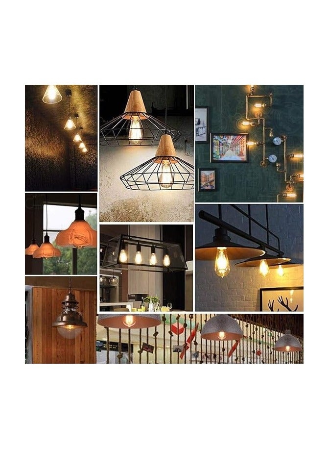 لمبة إضاءة LED عتيقة من Edison، طراز E27 قديم (4 وات/220 فولت) ST64 مصباح على الطراز العتيق من العنبر الأبيض الدافئ للمنزل والمقهى والبار وما إلى ذلك - حزمة من 4 قطع - Image 2