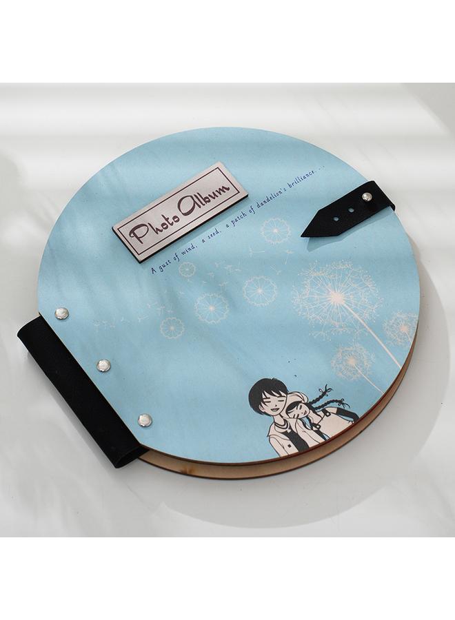 Bluejw Creative DIY Wooden Round Photo Album Album Children's Growth Album Cartoon New Album - Image 1