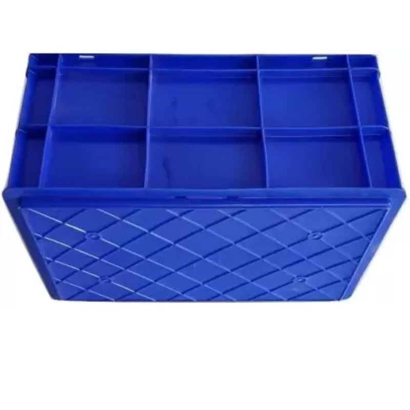 SINGHAL صندوق تخزين بلاستيكي متعدد الاستخدامات SINGHAL 500 x 325 x 250 مم سلة تخزين بدون مقبض للخضروات والفواكه والحليب باللون الأزرق - Image 2