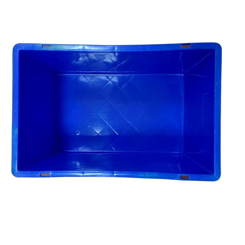 SINGHAL صندوق تخزين بلاستيكي متعدد الاستخدامات SINGHAL 500 x 325 x 250 مم سلة تخزين بدون مقبض للخضروات والفواكه والحليب باللون الأزرق - Image 5