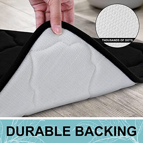 Home-Cloud HomeCloud Memory Foam Bath Mat, Cobblestone Bathroom Rectangular Rugs Floor Mats Super Water Absorbent Bath Mats for Bathroom/Machine Washable Bath Rugs (Black, 40x60cm) - Image 4
