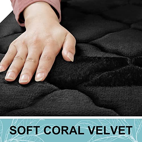 Home-Cloud HomeCloud Memory Foam Bath Mat, Cobblestone Bathroom Rectangular Rugs Floor Mats Super Water Absorbent Bath Mats for Bathroom/Machine Washable Bath Rugs (Black, 40x60cm) - Image 3