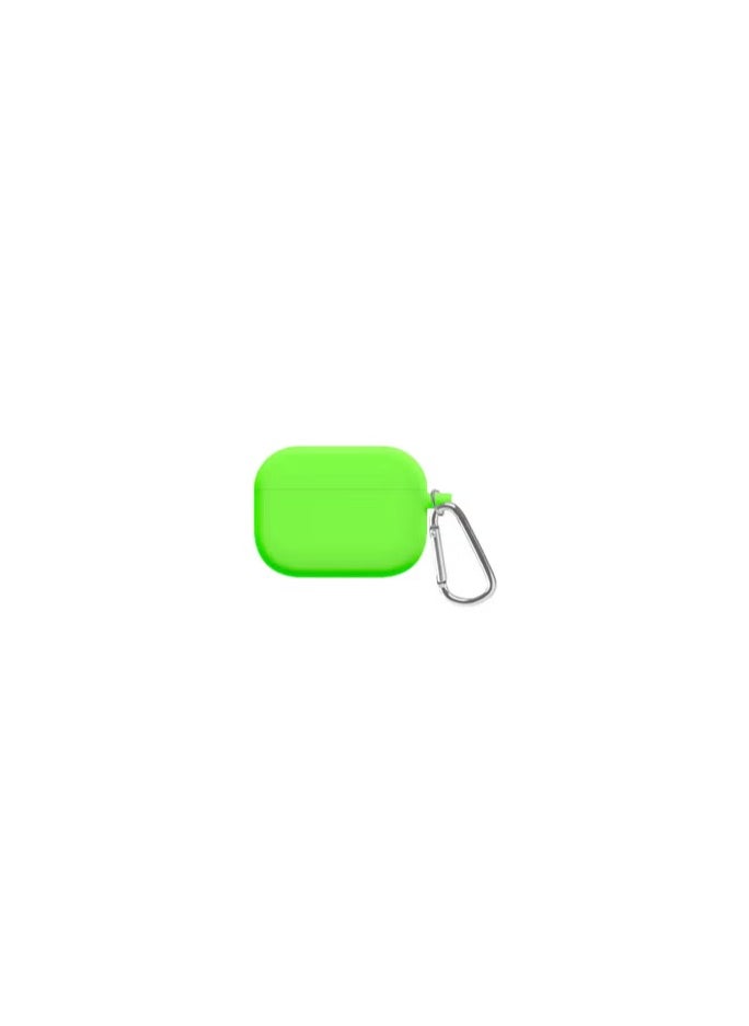 CATANES - Shockproof Case For Airpod Pro Silicone Protective Case Shockproof Case Ultra Slim Cover with Keychain Carabiner Neon Green - Image 1