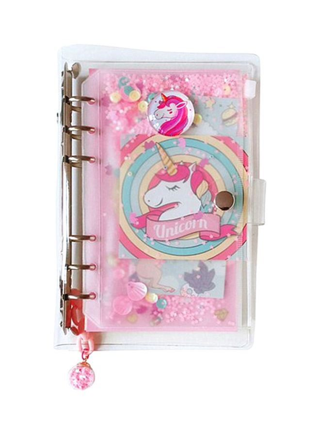 Spiral Bound A6 Printed Notebook Pink/Yellow/Green - Image 1