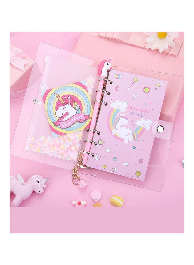 Spiral Bound A6 Printed Notebook Pink/Yellow/Green - Image 2