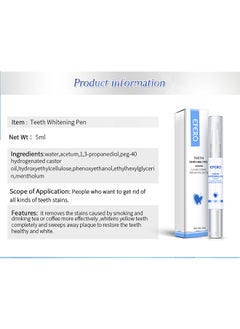 efero Teeth Whitening Pen Cleaning Serum Remove Plaque Stains Dental Tools Whiten Teeth Oral Hygiene Tooth Whitening Pen Effective Transparent White Teeth Tooth Whitener Bleach Ph Neutral 1Pcs  - Image 3