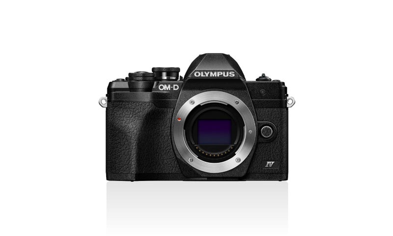 Olympus OM-D E-M10 Mark IV Micro Four Thirds System Camera, 20 MP sensor, 5-axis image stabilizer, selfie LCD screen, electronic viewfinder, 4K video, powerful AF, Wi-Fi, black - Image 1