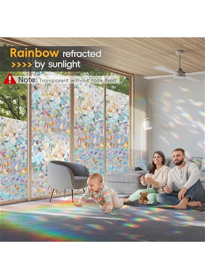 TRASSLE Frosted Window Privacy Film - Non Adhesive Static Cling Glass Stickers Sun UV Blocking Heat Control Door Covering Decals for Home Office - Image 2