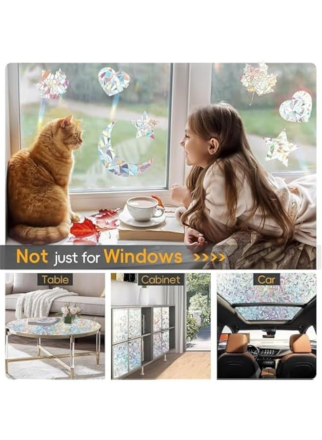 TRASSLE Frosted Window Privacy Film - Non Adhesive Static Cling Glass Stickers Sun UV Blocking Heat Control Door Covering Decals for Home Office - Image 3