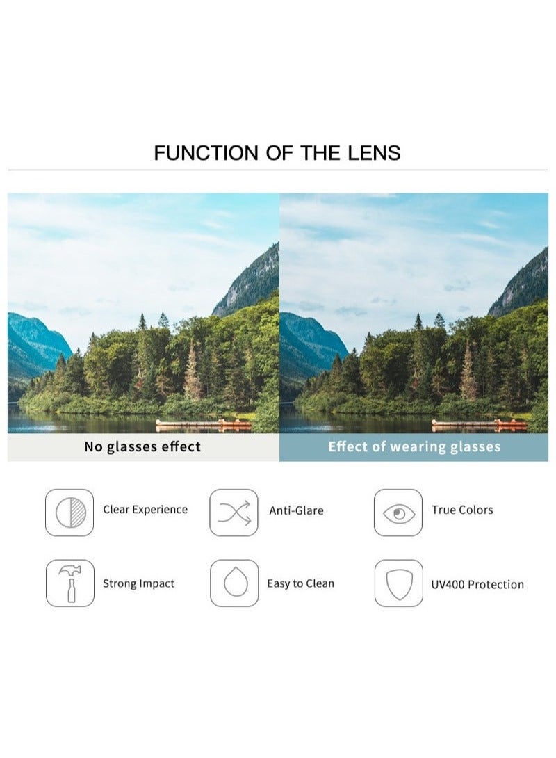 يوكانبي برشام مزدوج شعاع مربع أزياء النظارات الشمسية للجنسين العصرية شكل مقعر الظلال الرجعية - Image 3