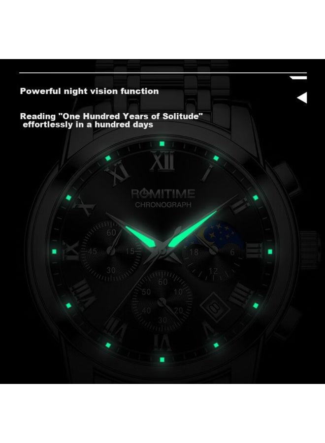 Romitime Men's Quartz Watch, Swiss Certified Fully Automatic Luxury Watch, Middle School Student Men's Watch, Qixi Festival Gift, Valentine's Day Present - Image 1
