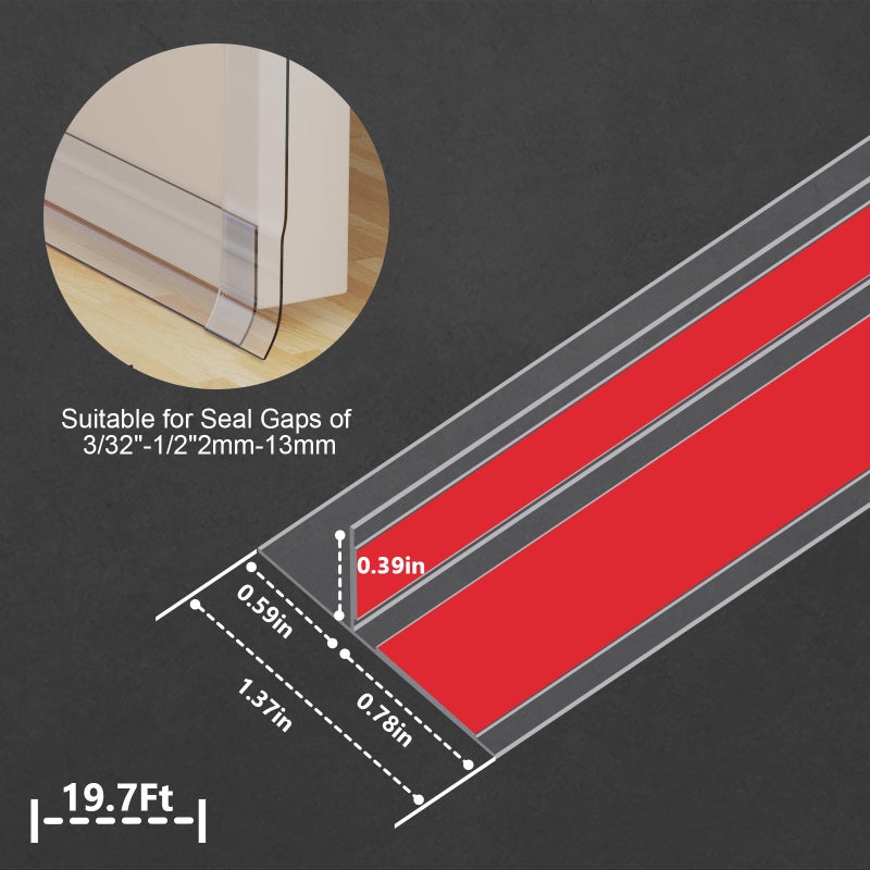Bruiefpap Silicone Weather Stripping Door Seal,2026 Upgraded Seal Strip for Windows Gaps, Double-Sided Strong Adhesive Design,Door Seal Strip for Side of Door - Image 3