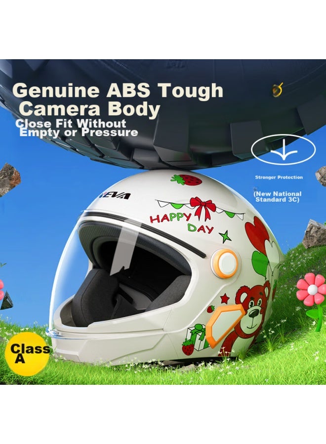Neva3c Certified Children's Helmet For Boys And Girls, All-season Use, Suitable For Electric Bikes And Motorcycles, Cartoon Cute Baby Safety Helmet, Light Blue Little Yellow Duck, For Ages 3-12 - Image 4