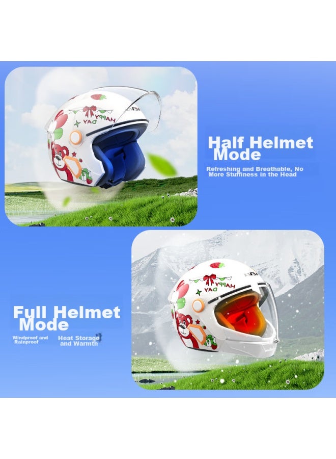 Neva3c Certified Children's Helmet For Boys And Girls, All-season Use, Suitable For Electric Bikes And Motorcycles, Cartoon Cute Baby Safety Helmet, Light Blue Little Yellow Duck, For Ages 3-12 - Image 2
