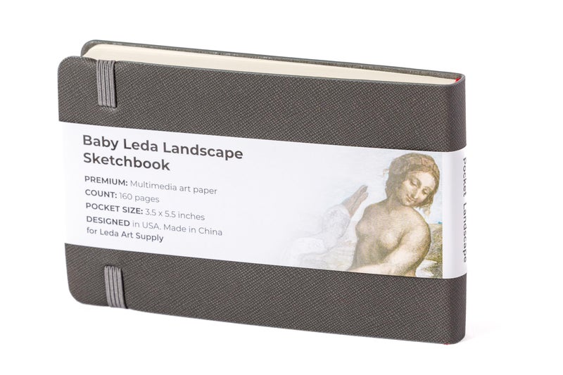 Leda Art Supply Pocket Landscape-Shaped Sketchbook, 5.5 inches x 3.3 inches, Lays Flat Flexible Sketch Book for Artists, Ideal for Ink, Water Color, Pen, Pencils, Size: Small Landscape - Image 2