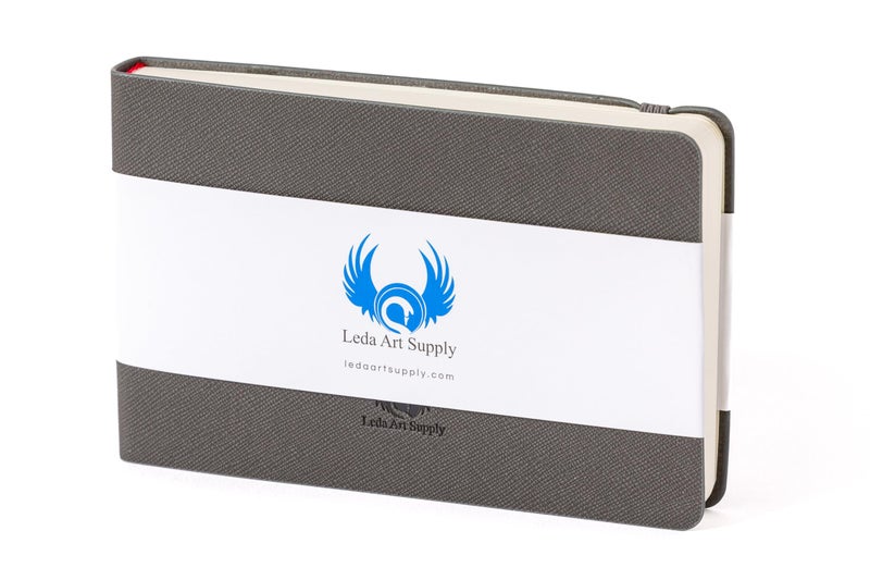Leda Art Supply Pocket Landscape-Shaped Sketchbook, 5.5 inches x 3.3 inches, Lays Flat Flexible Sketch Book for Artists, Ideal for Ink, Water Color, Pen, Pencils, Size: Small Landscape - Image 1