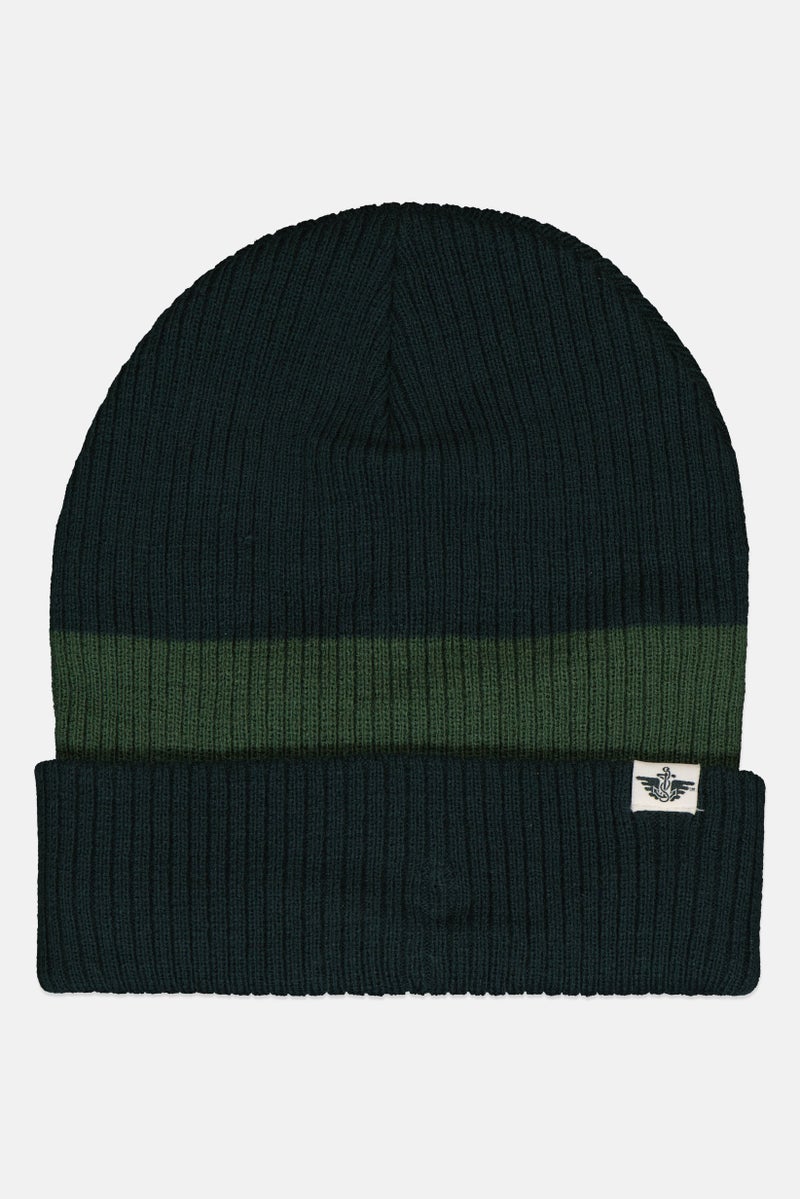 DOCKERS Men Brand Logo Winter Beanie, Dark Green - Image 1