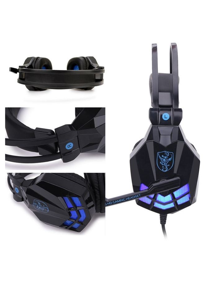 Soyto SY850MV Luminous Gaming Computer Headset For PC (White Blue)
