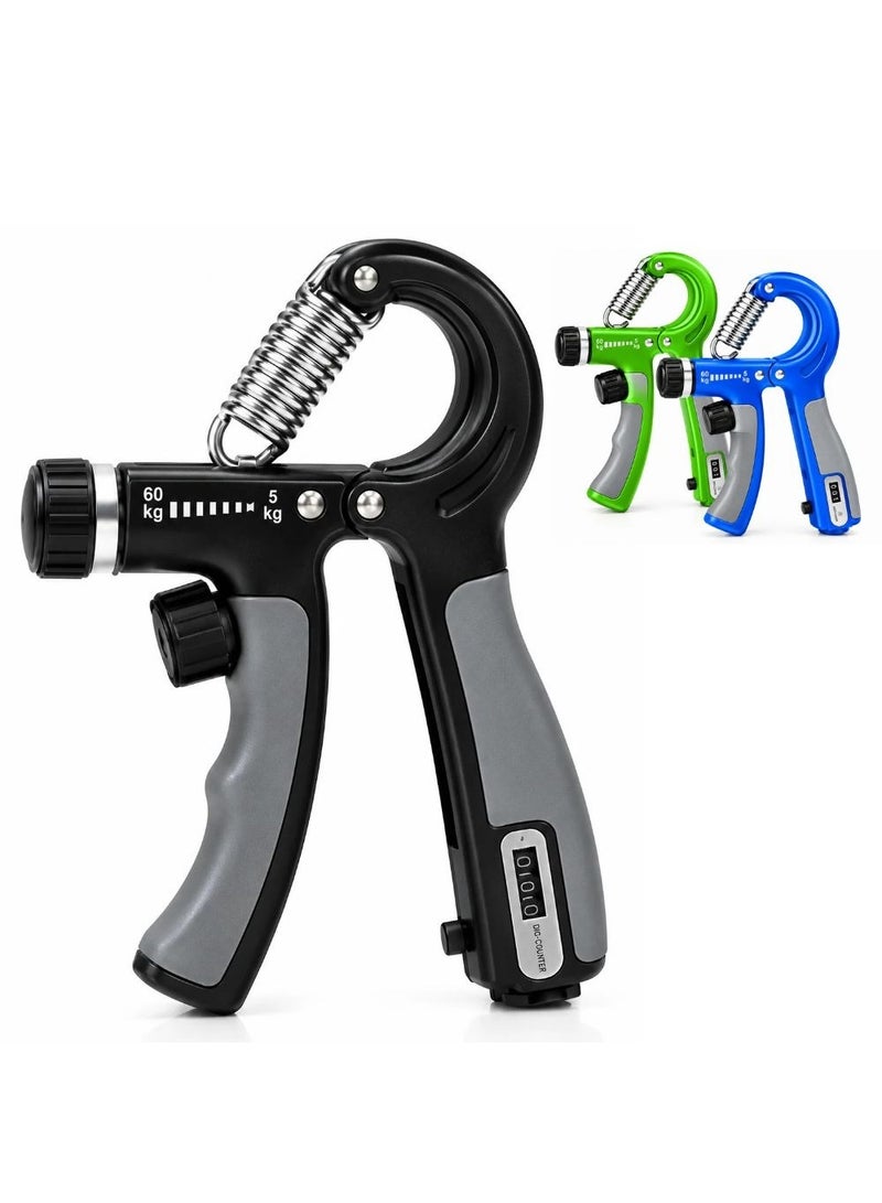 Lukadah Adjustable Hand Grip Strengthener with Counter, 5–60kg Resistance Hand Exerciser, Forearm Strengthener, Finger Exerciser, Wrist Trainer, Grip Trainer, Hand Muscle Builder for Gym, Fitness, Sports & Home Workout in multi color - Image 1