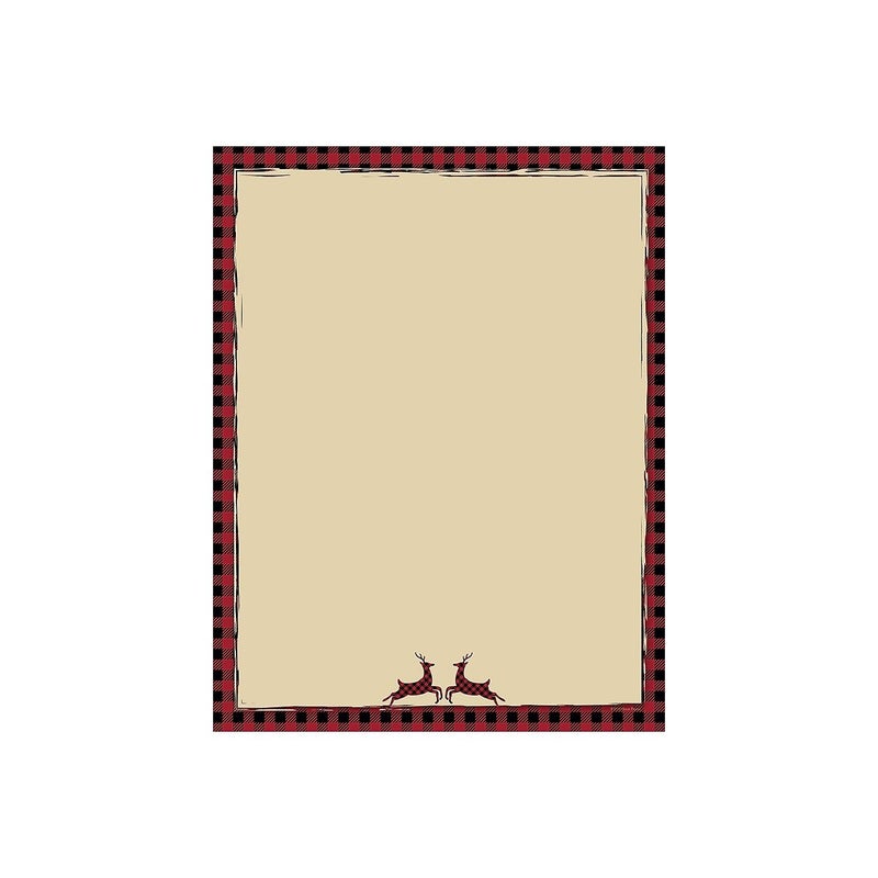 Great Papers! Buffalo Red Reindeer Holiday Letterhead, 8.5" x 11", 80 sheets (2018010)