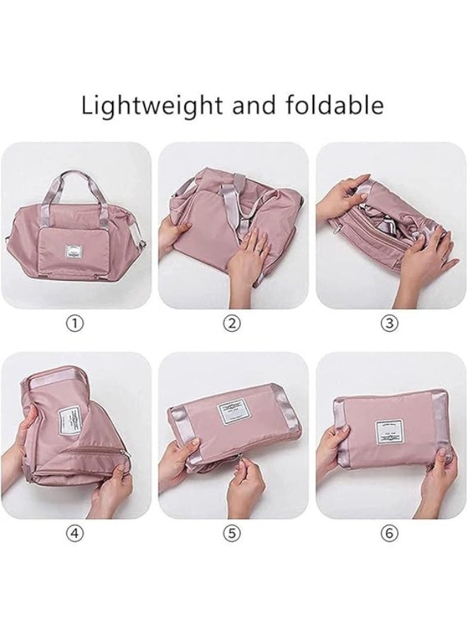 حقيبة متعددة الاستخدام يمكن طيّها بسهولة، وتحتوي على جيب أمامي وسحّاب علوي، كما يمكن تثبيتها على مقبض الحقيبة السفرية المصممة خصيصاً لتجمع بين الأناقة، الراحة، والعملية , لون بينك - Image 3
