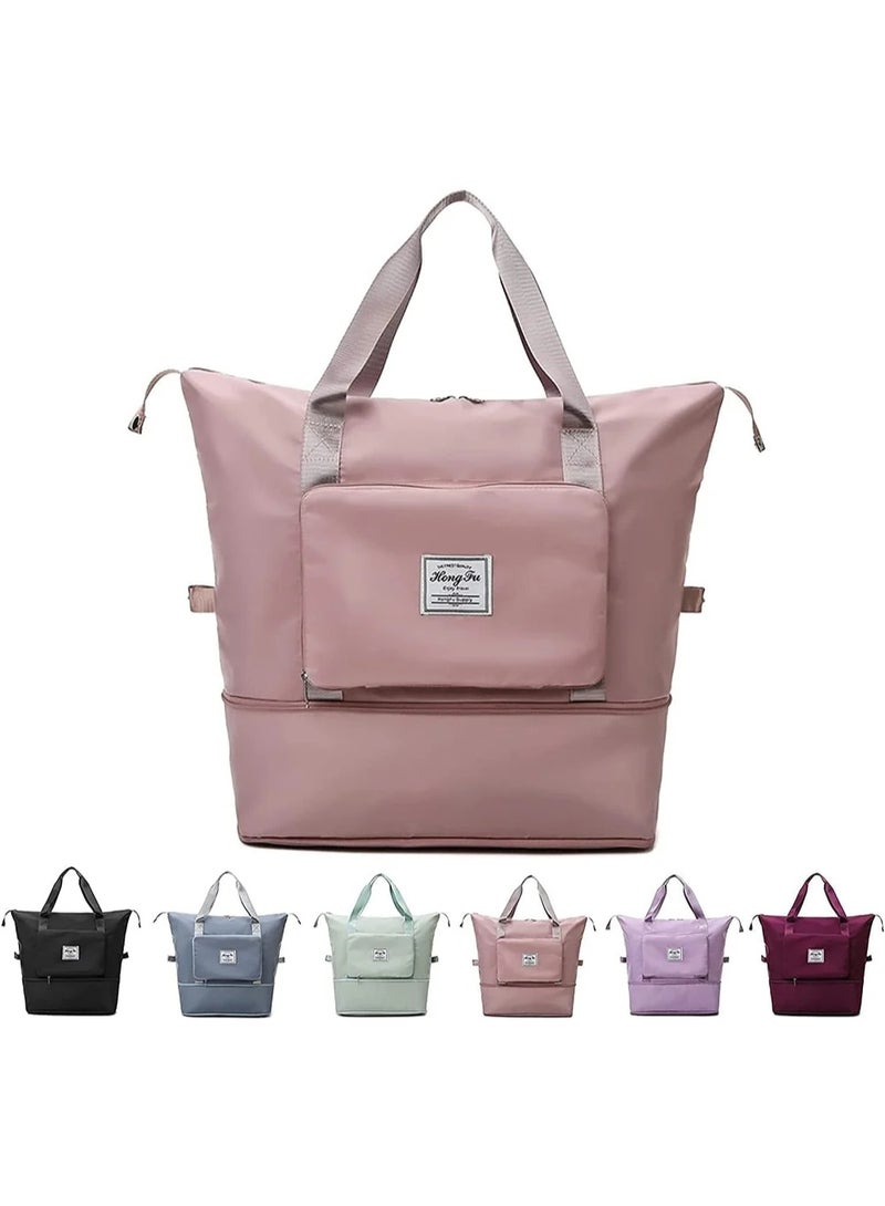 حقيبة متعددة الاستخدام يمكن طيّها بسهولة، وتحتوي على جيب أمامي وسحّاب علوي، كما يمكن تثبيتها على مقبض الحقيبة السفرية المصممة خصيصاً لتجمع بين الأناقة، الراحة، والعملية , لون بينك - Image 4