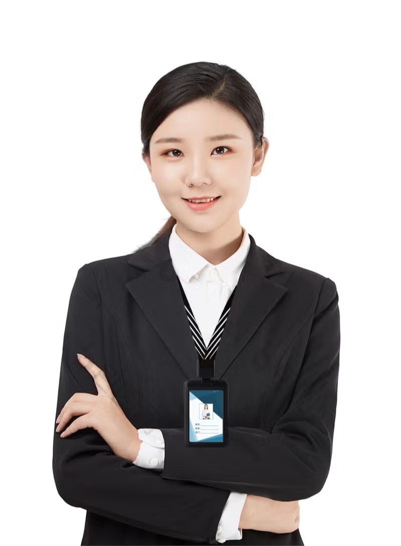 2Pcs Name Badge Holders with Lanyard ID Badge Holder with Clip Lanyard for School Business Office - Image 3