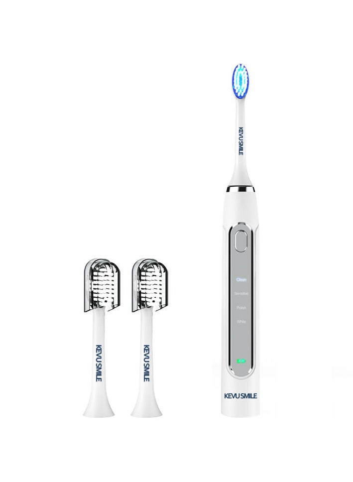 Kevu smile Electric Complete Dental Care Toothbrush Advanced Toothbrush with LED Whitening Technology - Elegant Blue Design This innovative toothbrush combines:  Powerful sonic technology for highly efficient plaque removal 6 integrated LED lights to help whiten teeth during cleaning 4 smart modes suitable for all mouth and gum needs Long-lasting rechargeable battery  Designed to give you results similar to a dentist visit. Maintain your dental health and bright smile with this advanced toothbrush! - Image 1
