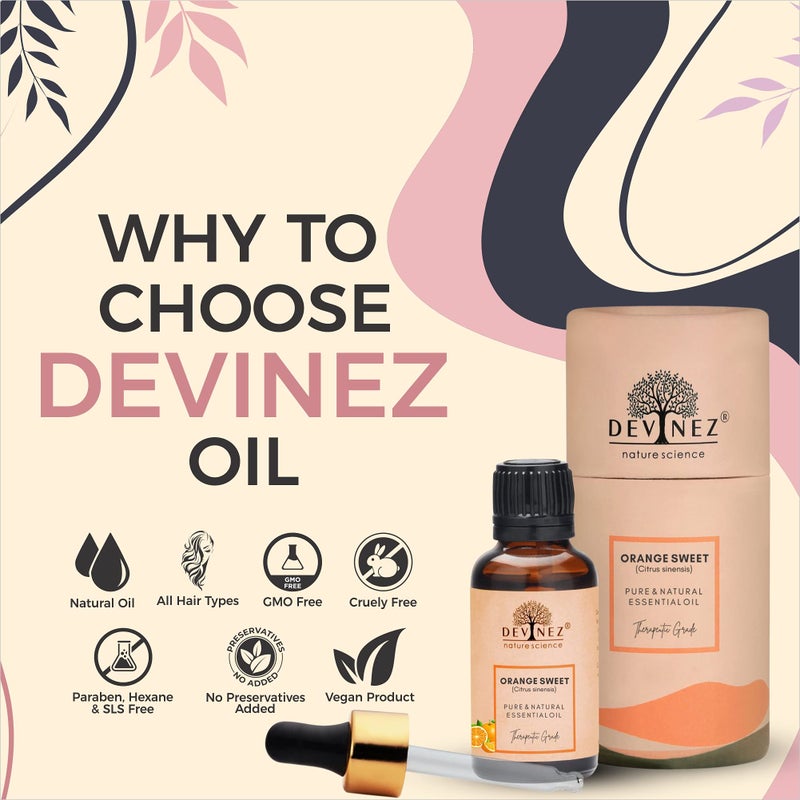 Devinez Orange - Sweet Essential Oil, 100% Pure, Natural & Undiluted, for Aromatherapy, Hair & Skin Care, Enriched In Vitamin E, 30ml - Image 3