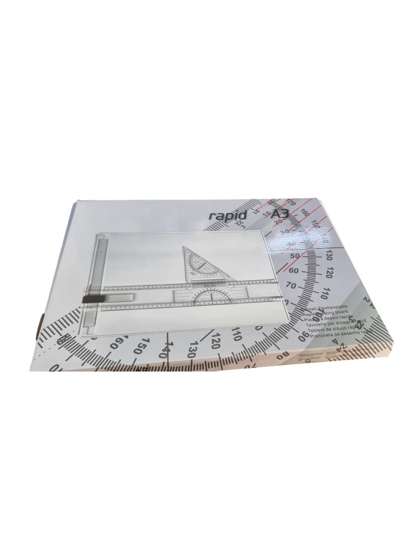 Generic - A3 Artboard With Ruler And 2 Side Holders Multifunction Drafting  Adjustable Measuring System Angle Parallel Motion Drawing Board - Image 1